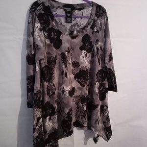 Premise Black And Grey Floral Long Sleeve
